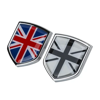 2 piezas de Coches Laterales de la carrocería Emblema de Aluminio Nacional del Reino Unido de la Bandera Insignia del Escudo de Auto 3D etiqueta Engomada del Coche acabado Exterior de las Piezas