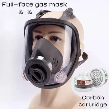 Máscara de Gas de la Pintura de Pulverización Respirador facial Completo con Gas Orgánico Filtro de Carbón Activado Química de Seguridad en el Trabajo Envío Rápido