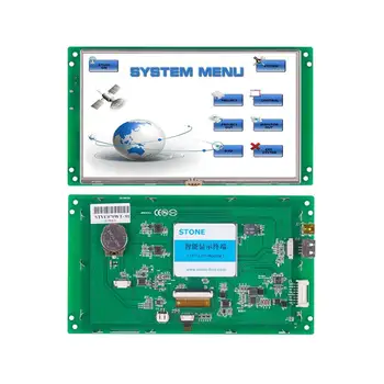 7 Pulgadas de HMI Inteligente de la Exhibición de TFT LCD del Módulo de Controlador + Programa + Táctil + UART Interface Serie con Marco de Plástico