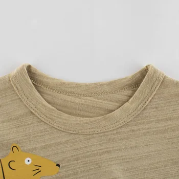 27kids Niños Ropa para Niños Otoño de Cebra de Mangas Completas de Tigre de Algodón Coche O-cuello de Camisetas de Adolescentes Vestidos Tops para 2 a 9 años