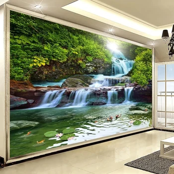 La cascada de la Naturaleza del Paisaje en 3D de la Foto de fondo de pantalla Para el Dormitorio, Sala de estar Sofá TV de Fondo de Papier Peint Personalizado Cartel Mural