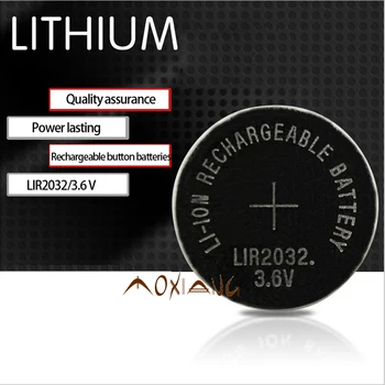 De alta calidad NUEVA 20PCSX LIR2032 3.6 V batería tipo botón LIR2032 batería recargable puede sustituir la batería CR2032
