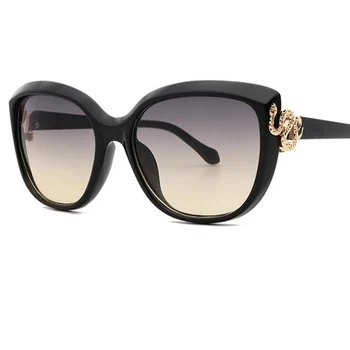 De gran tamaño Negro Cat Eye Gafas de sol 2020 Novedad de la Serpiente para Mujer de Tonos UV400 Protección para los Ojos los Viajes de Vacaciones de Playa, Gafas de Sol Gafas