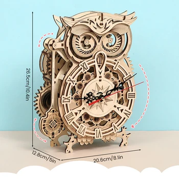 161 pcs 3D Rompecabezas de Madera Creativo DIY 3D Búho Reloj de la Construcción de modelos Kit de Juguetes para niños Niños Niños