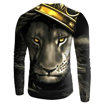 OGKB Hip Hop 3d Camiseta Para los Hombres/las mujeres de Otoño Pullovers con cuello redondo de Impresión de el Rey León Con la Corona de Sudaderas con capucha de Manga Larga de los Puentes Tops