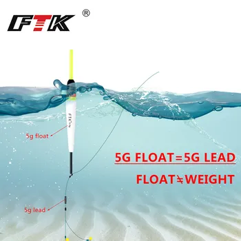 FTK Barguzinsky Fir Luz En La Oscuridad 5Pcs/Lot Flotador de Pesca de la Longitud de 15,5-17 cm de Flotación de peso 2 g-5 g de Mezcla de Color Para la Pesca de la Carpa