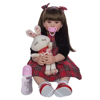 60 cm de la Educación de la Niñez Temprana Lindo Lindo Reborn Doll Simulación Bebé Importados de Silicona Suave Juguete de Cumpleaños Regalo de Navidad