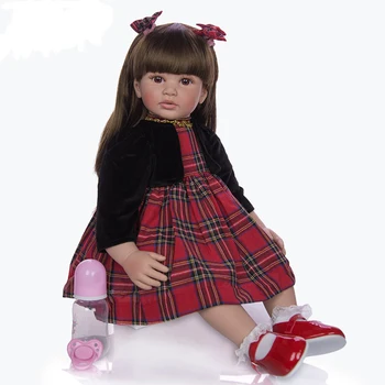60 cm de la Educación de la Niñez Temprana Lindo Lindo Reborn Doll Simulación Bebé Importados de Silicona Suave Juguete de Cumpleaños Regalo de Navidad