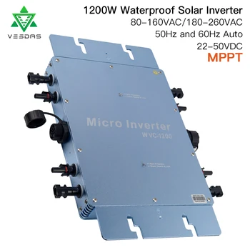 1200W Solar de la Rejilla de Lazo Micro Inversor MPPT WVC1200 Microinversor Inversor Regulador de 110V CA 220V Para 30V 36V Casa Solar de un Panel FOTOVOLTAICO