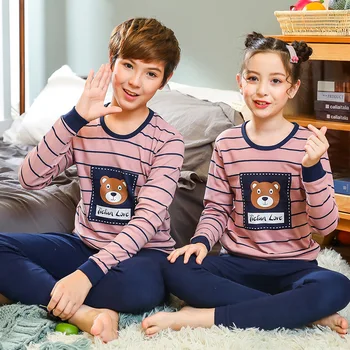 Nueva Adolescentes Pijamas de Algodón Conjuntos de Ropa de Invierno de los Animales para Niños Pijamas para Niños De 10 12 14 16 18 Años Niños Niñas ropa de dormir