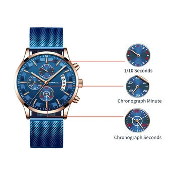 Los hombres Relojes de CRRJU parte Superior de la Marca de Moda de Lujo de Negocios de Cuarzo para Hombre del Reloj Impermeable de los Deportes de los Hombres relojes de Pulsera de Reloj de Relogio Masculino