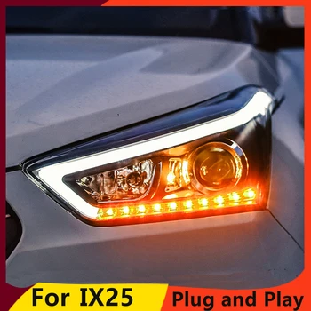 KOWELL Car Styling para Hyundai IX25 Faros-2017 Creta LED DRL Faros de circulación Diurna la Luz de Bi-Xenón HID Accesorios