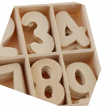 De madera de la Carta de los Números en Caja Educacional Creativo DIY Craft Decoración de los Niños Juguetes educativos de Regalo Colorido AAA0393