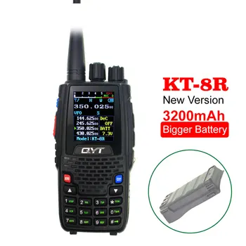 QYT de Banda Cuádruple Walkie talkie UHF VHF 136-147Mhz 400-470mhz 220-270mhz 350-390mhz 4 Banda de 3200mAh de Dos vías de Jamón Transceptor KT-8R