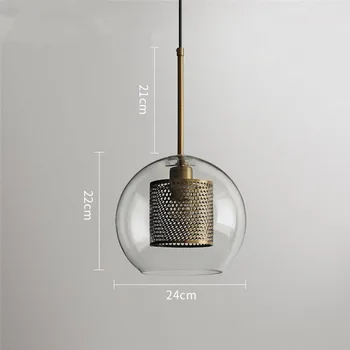 Industrial Luces Colgantes Loft Led Bola de Cristal Colgante de la Lámpara del Comedor Industrial de la Decoración de la Cocina de Accesorios de Suspensión industrial