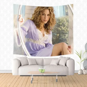 Shakira Patrón Tapiz Decorativo para Colgar en Pared Alfombra de Cama de Salida de la Puerta de la Cortina de Textiles