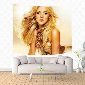 Shakira Patrón Tapiz Decorativo para Colgar en Pared Alfombra de Cama de Salida de la Puerta de la Cortina de Textiles