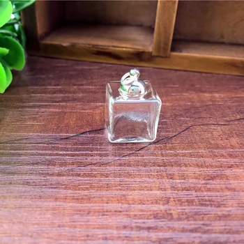 10sets15mm plazas Burbuja de Cristal Anillo con tapa colgante conjunto de joyas finidngs moda globo de cristal vial colgante DIY