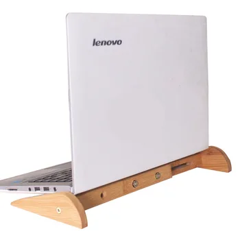 El incremento de la Altura de Enfriamiento de Bambú PC Portátil de Soporte para el Macbook Air Pro Retina Vertical de la Base de Soporte para el ordenador Portátil de 15 Pulgadas