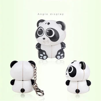 El panda gigante 2x2x2 Mini Velocidad Cubo Mágico Con llavero de Rompecabezas de la Neo Cubo Mágico de la etiqueta Engomada de la Educación cubo de Juguetes Para los Niños