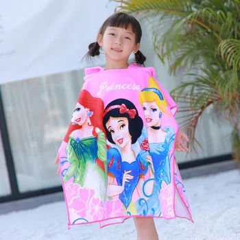 Dibujos animados de Disney de Mickey Congelado Elsa Ann Coches KT Sofía de los niños toalla de baño albornoz hombres y mujeres bebé suave puede usar toalla de playa