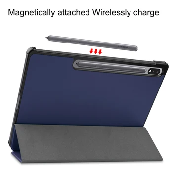 Peso ligero Ultra Slim 3-Plegable Magnética Smart Case Para Samsung Tab S7 plus SM-T970 SM-T975 12.4 pulgadas de la Tableta de la Cubierta