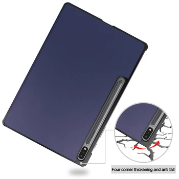 Peso ligero Ultra Slim 3-Plegable Magnética Smart Case Para Samsung Tab S7 plus SM-T970 SM-T975 12.4 pulgadas de la Tableta de la Cubierta