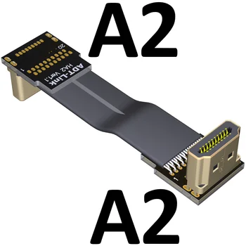 A-Una Antena PTZ Escudo HDMI Flexible de Cable Plano ,FFC FPV HDMI 2.0 Estándar de Cable Macho a hembra Plegable axial codo Cable
