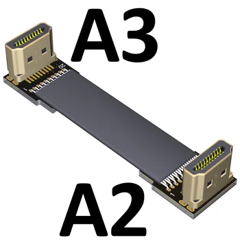 A-Una Antena PTZ Escudo HDMI Flexible de Cable Plano ,FFC FPV HDMI 2.0 Estándar de Cable Macho a hembra Plegable axial codo Cable