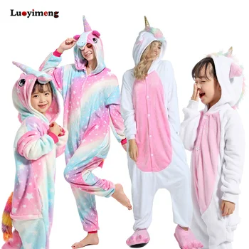 Kigurumi Pijamas Conjuntos De Unicornio Pijamas Para Niñas De Invierno De Los Niños Unicornio Ropa De Dormir Panda Enterizo De Los Niños Trajes De Bebé De La Licorne Pijamas
