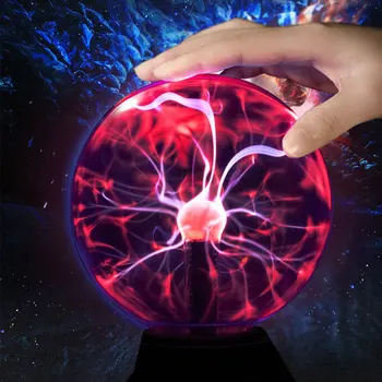 3 pulgadas de la Novedad de la Bola de Plasma Luz de la Noche Táctil Sensible a la Magia de la Esfera de la Lámpara de Mesa Decorativos de la Atmósfera de la Luz USB/Batería