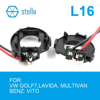 Stella 2pcs H7 LED de los faros de los Titulares/Adaptadores de Base de la Lámpara para VW GOLF 7, LAVIDA, MULTIVAN para BENS VITO Faro Accesorios