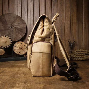 AETOO mochila de Cuero para hombres, cabeza de la capa de cuero de gran capacidad de la mochila, simple moda mochila