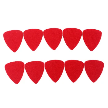 10x/Conjunto Rojo de Fieltro de Lana Ukelele Plectro de Recogida de 3mm para Guitarra Uku Uke Accesorio