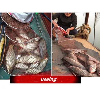 La longitud de 1,6 m-5m de pesca de la bolsa de malla al aire libre de productos de pesca de nylon de la red de la bolsa de herramientas y pesca de la bolsa de peces misma cesta de herramientas de pesca