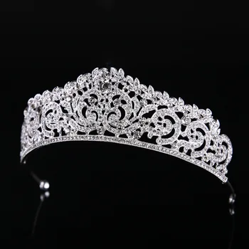 Tiara de la boda de la Corona de la Reina de las mujeres de Novia accesorios para el cabello Tocado del Pelo de la Joyería de la Novia Accesorios diadema