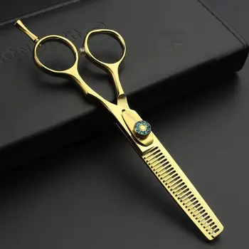 5.5 pulgadas con las tijeras profesionales de peluquería de herramientas de adelgazamiento tijeras de acero inoxidable de pelo tijeras de peluquería tijeras