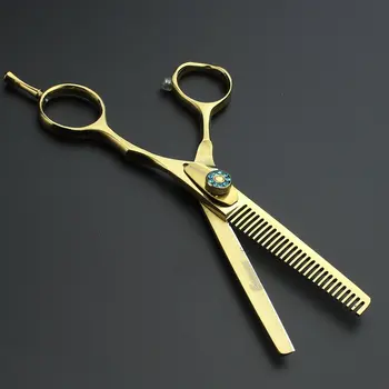 5.5 pulgadas con las tijeras profesionales de peluquería de herramientas de adelgazamiento tijeras de acero inoxidable de pelo tijeras de peluquería tijeras