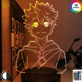 Acrílico LED Luz de la Noche de Anime Haikyuu Shoyo Hinata Figura para Niños Dormitorio Decoración de la lámpara de noche Fresca de Manga Gadget Niño Lámpara de Mesa