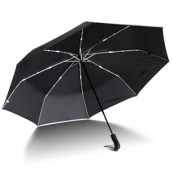 Gran prueba de viento del Paraguas de la Lluvia de las Mujeres Completamente Automática de Paraguas Para los Hombres de la Marca de Gran 3Folding Coche Paraguas de Bolso al aire libre