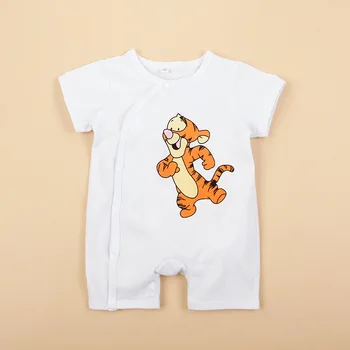 Nuevo Bebé niño niña Peleles de Algodón Suave Recién nacido de manga corta de verano mono de dibujos animados Encantadora tigre bebé traje de ropa de Mono