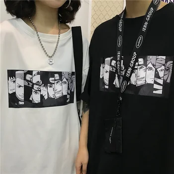 Kuakuayu HJN Unisex coreano de la Moda de Anime T-Shirt Tumblr de la Moda de Harajuku Estilo de Camiseta de Desgaste de la Calle de la Coincidencia de la Camisa