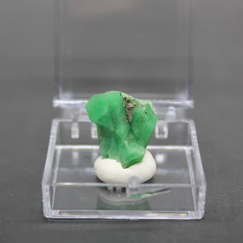 Natural verde esmeralda minerales gema-grado cristal de muestras de piedras y cristales de cuarzo crystalsbox tamaño de 3.4 cm