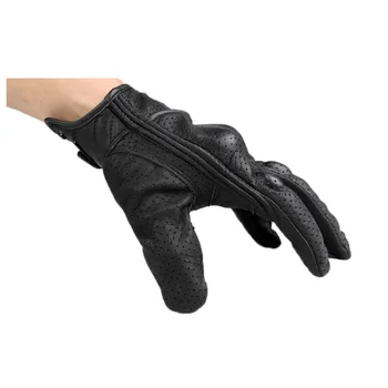 Nuevo retro de cuero racing guantes de proteger a todos los dedos de la pantalla táctil guantes de la motocicleta