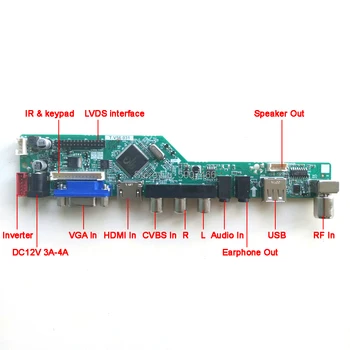 Para LTM190EX-L21/L31 VGA USB AV LVDS 4CCFL 30Pin teclado+control Remoto+Inversor T. V56 de la unidad de la tarjeta del panel LCD monitor kit de BRICOLAJE