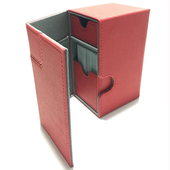 A mediados de Gran tamaño de la caja de la Tarjeta de la Cubierta de la Caja de Tablero de Juego de TCG Contenedor: Negro Rojo Verde Color