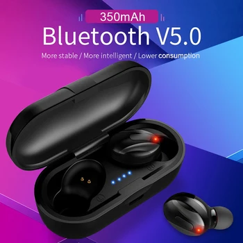 Cierto Inalámbrico de auriculares auricular Bluetooth TWS 5.0 Running Auriculares de Bajo Profundo Estéreo en la Oreja los Auriculares Micrófono Incorporado para los Deportes