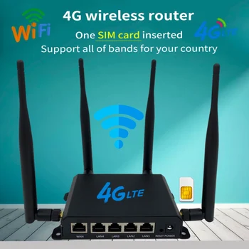 HUASIFEI Desbloqueado 300 mbps LTE Industrial router WiFi 3G 4G inalámbrico de CPE router con ranura de la tarjeta SIM Puertos Ethernet RJ45