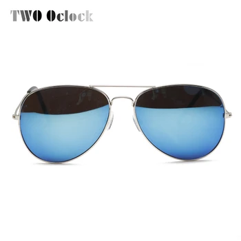 DOS Horas de Aviación, Piloto de Gafas de sol de las Mujeres de los Hombres de la Vendimia del Diseño de Cortinas Para las Mujeres UV400 Azul Espejo Gafas de Sol hombre Mujer de Punto