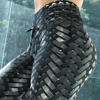 2019 3D Nuevo Tejido de Estilo de Impresión Leggings Poner Cadera Veces Elástico de Cintura Alta Legging Transpirable Pantalones Slim